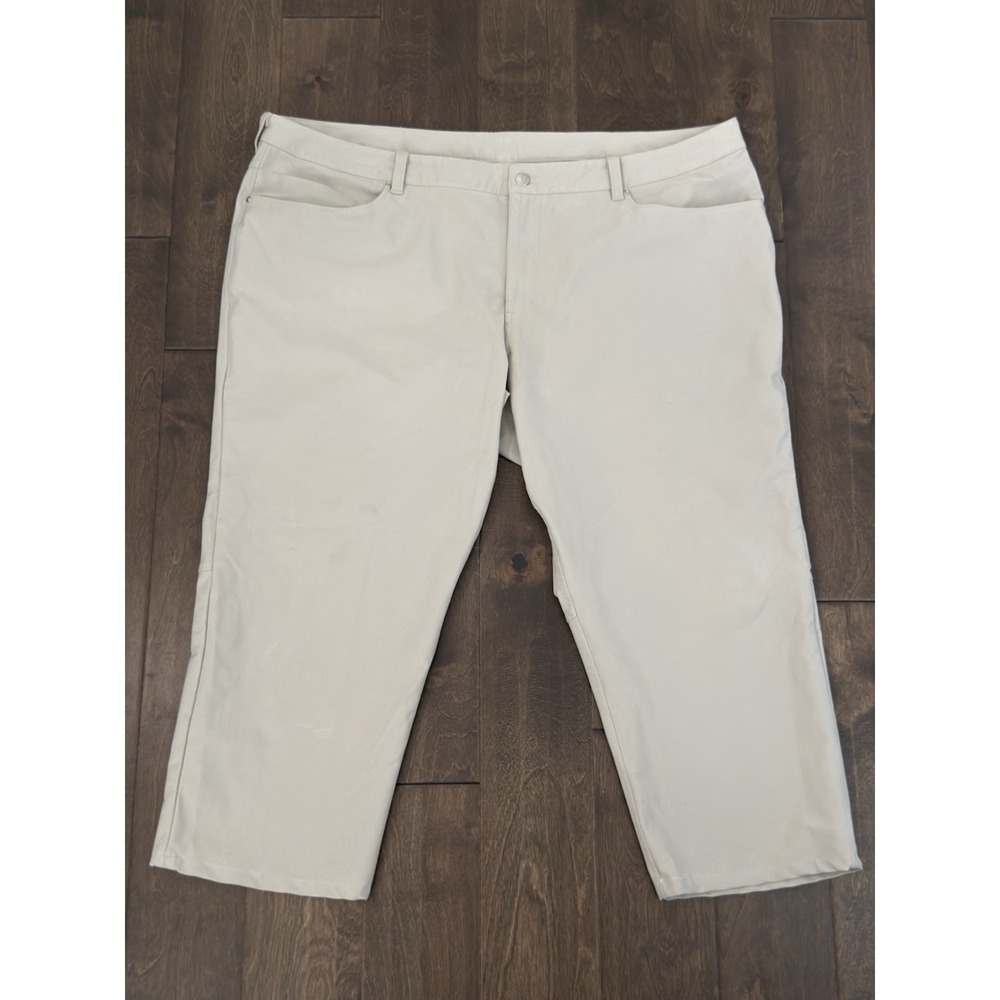 Lululemon ABC Pants Mens 46X25 Beige Khaki Classic Fit Utilitech Stretch M5ABMS